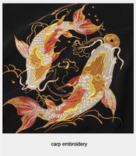 Load image into Gallery viewer, Twin carp embroidery T-shirt