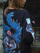 Load image into Gallery viewer, Hyper Premium embroidery blue flamed tiger sweatshirt