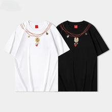 Load image into Gallery viewer, Embroidery lion head necklace design T-shirt