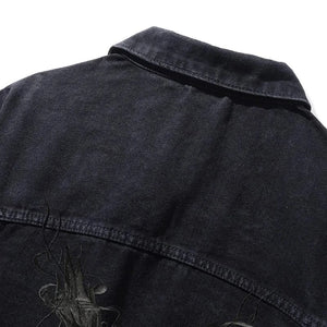Dark phoenix embroidery denim jacket