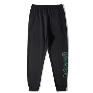 Jade dragon embroidery sweatpants