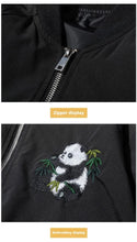 Load image into Gallery viewer, Embroidery bamboo panda bomber jacket
