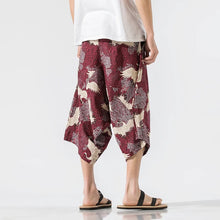 Load image into Gallery viewer, Colorful stork short length harem pants