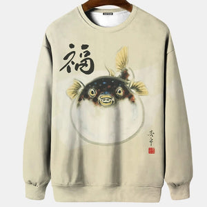 Fuji san Japanese themed graphics sweatshirt