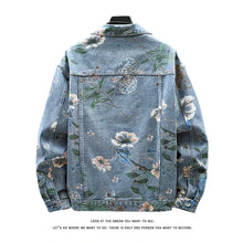 Load image into Gallery viewer, Floral flower design denim jacket