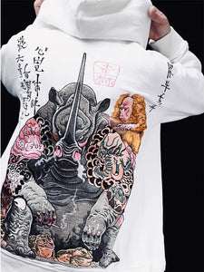 Hyper premium emperor rhino embroidery hoodie