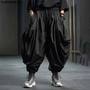 "karui" baggy elastic ankle harem pants