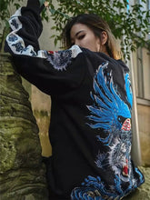 Load image into Gallery viewer, Hyper Premium embroidery blue flamed tiger sweatshirt