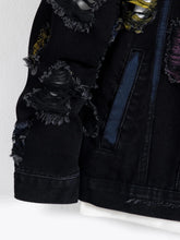 Load image into Gallery viewer, Vintage distressed ripped paint splash denim jacket