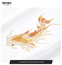 Load image into Gallery viewer, Twin carp embroidery T-shirt