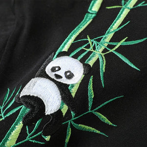 Embroidery panda bamboo T-shirt