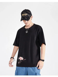 Embroidery dancing phoenix T-shirt