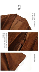 Solid basic corduroy kimono
