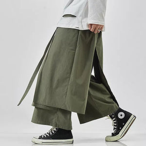 Solid baggy layered harem pants