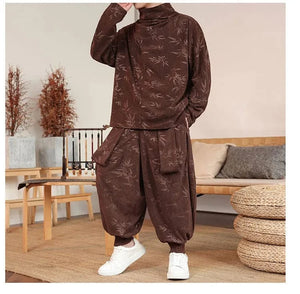 "fúman" two piece sweater and harem pants set