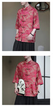 Load image into Gallery viewer, Premium golden dragon silk hanfu Tang shirt