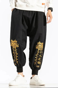 Golden puppy lion wushu sweatpants