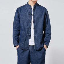 Load image into Gallery viewer, "Qīngkǎi" premium denim Tang jacket
