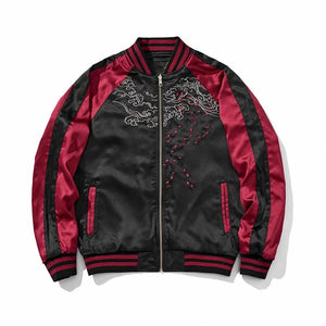 Premium twin dragon embroidery sukajan jacket