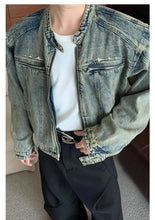 Load image into Gallery viewer, Vintage distressed ryokan denim jean jacket