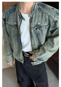 Vintage distressed ryokan denim jean jacket