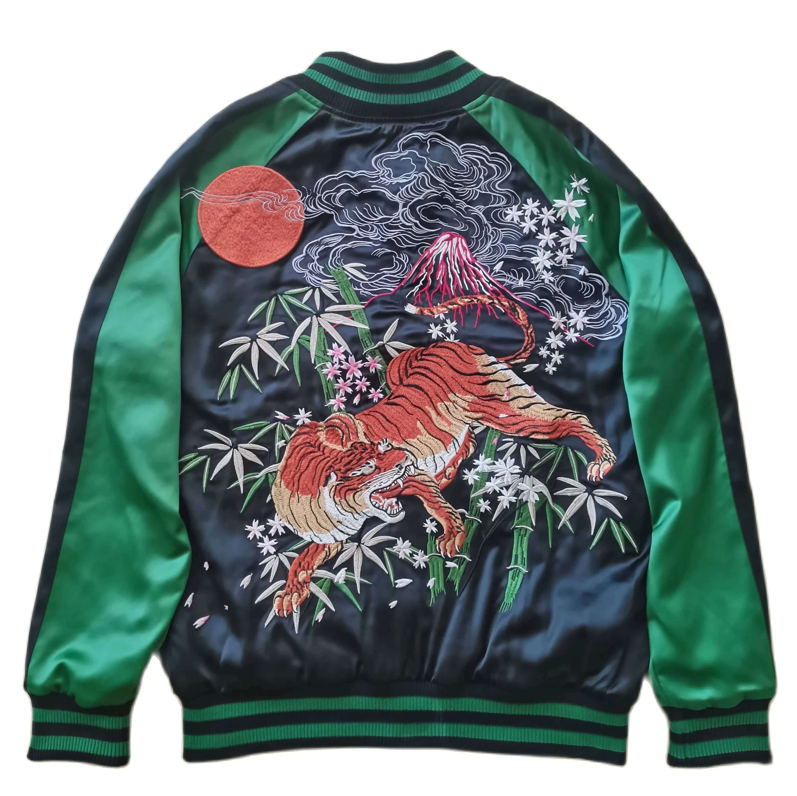 Premium vibrant green jungle tiger sukajan jacket – High Street Beast