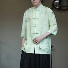 Load image into Gallery viewer, Premium silk bamboo forest Tang shirt