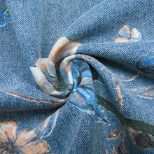 Load image into Gallery viewer, Floral flower design denim jacket