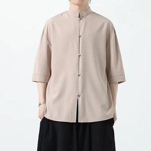 Basic Tang button top + bottom harem pants set