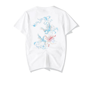 Embroidery dancing phoenix T-shirt