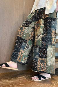 Vintage "mosaic" wide harem pants