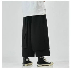 Solid baggy layered harem pants