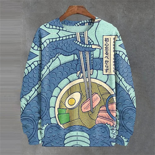 Ramen chashu Japanese themed graphics sweatshirt