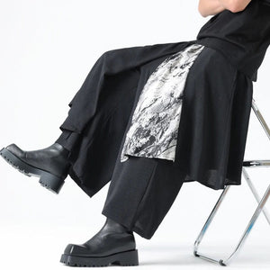 Layered wide bushido pants