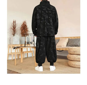 "fúman" two piece sweater and harem pants set