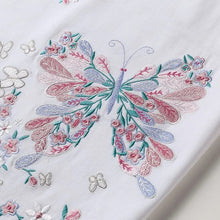 Load image into Gallery viewer, Embroidery butterflies T-shirt