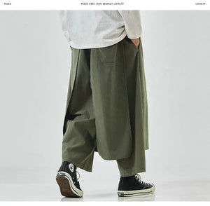 Solid baggy layered harem pants