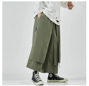 Solid baggy layered harem pants