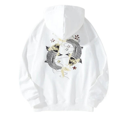 Embroidery circular carp hoodie / sweatshirt