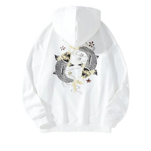 Embroidery circular carp hoodie / sweatshirt