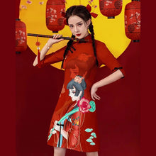 Load image into Gallery viewer, Ancient flower girl cheongsam qipao dress