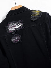 Load image into Gallery viewer, Vintage distressed ripped paint splash denim jacket