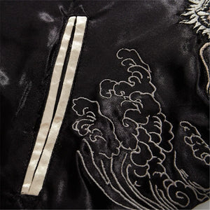Hyper premium smoke dragon embroidery sukajan souvenir jacket