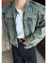 Load image into Gallery viewer, Vintage distressed ryokan denim jean jacket