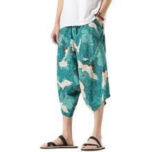 Load image into Gallery viewer, Colorful stork short length harem pants