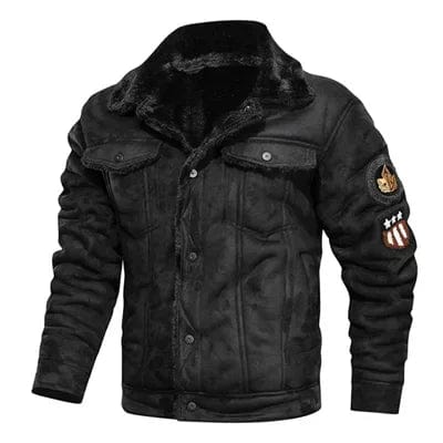 Fleece lined vintage inspired military style jacket