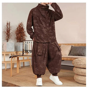 "fúman" two piece sweater and harem pants set