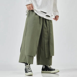 Solid baggy layered harem pants