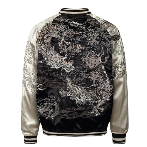 Hyper premium smoke dragon embroidery sukajan souvenir jacket