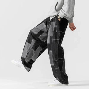 "Hakaku" harem patched pants